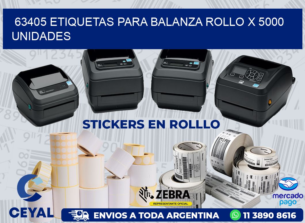 63405 ETIQUETAS PARA BALANZA ROLLO X 5000 UNIDADES
