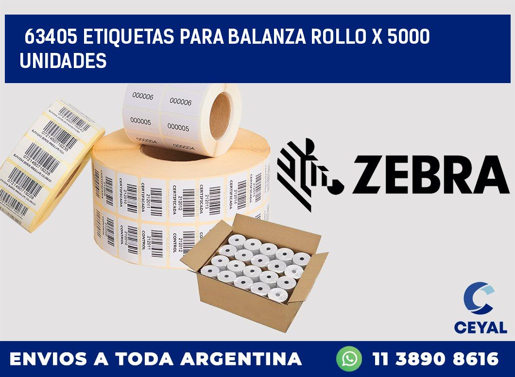 63405 ETIQUETAS PARA BALANZA ROLLO X 5000 UNIDADES