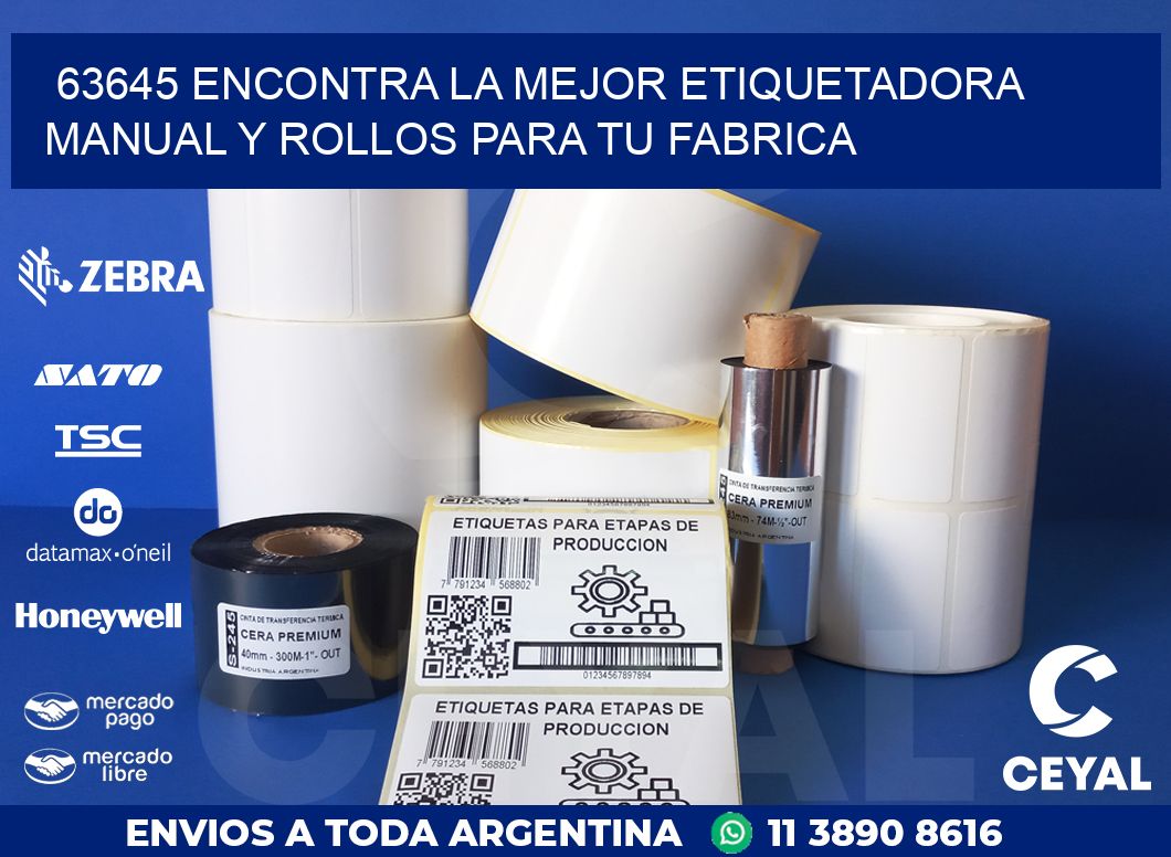 63645 ENCONTRA LA MEJOR ETIQUETADORA MANUAL Y ROLLOS PARA TU FABRICA