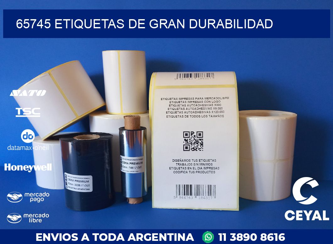65745 ETIQUETAS DE GRAN DURABILIDAD