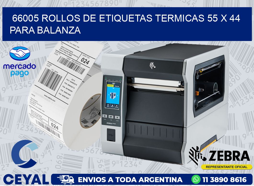 66005 ROLLOS DE ETIQUETAS TERMICAS 55 X 44 PARA BALANZA