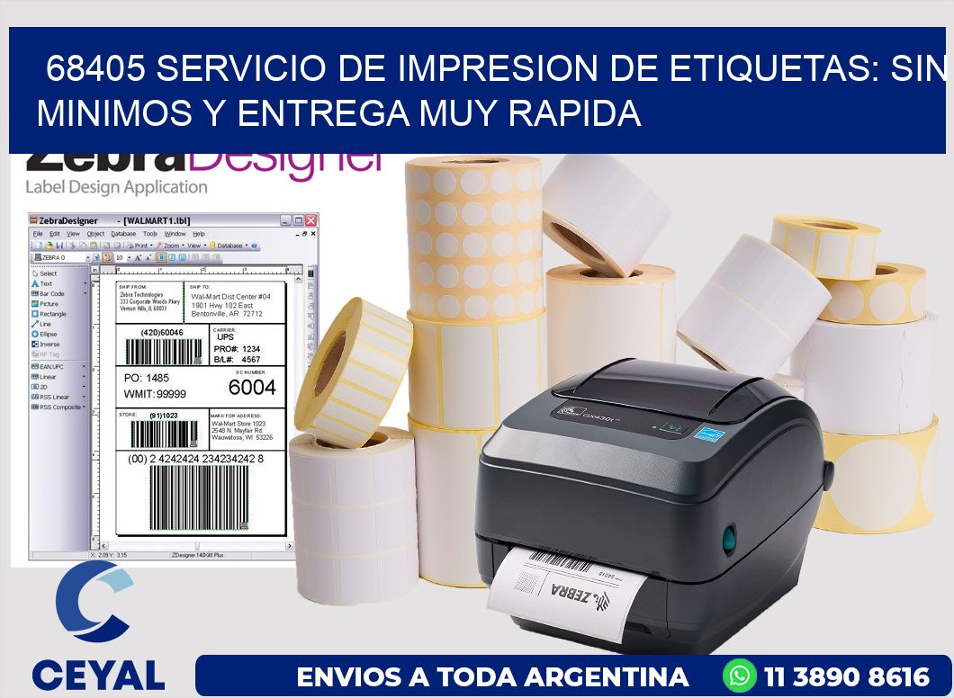 68405 SERVICIO DE IMPRESION DE ETIQUETAS: SIN MINIMOS Y ENTREGA MUY RAPIDA