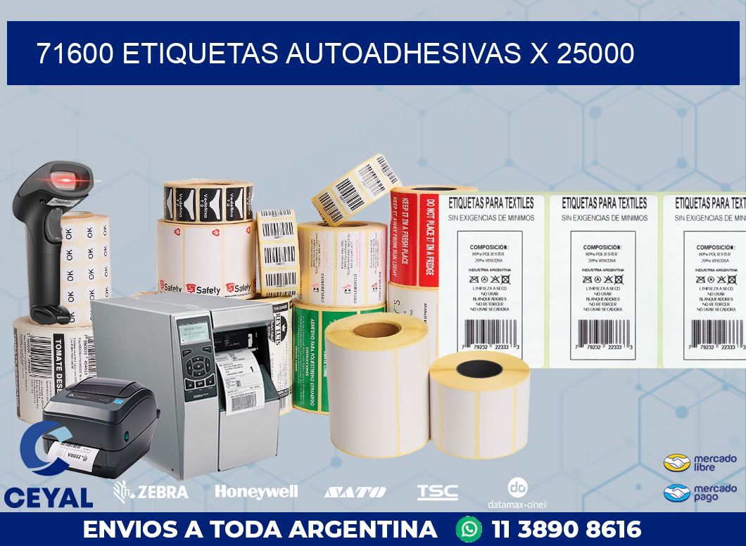 71600 ETIQUETAS AUTOADHESIVAS X 25000