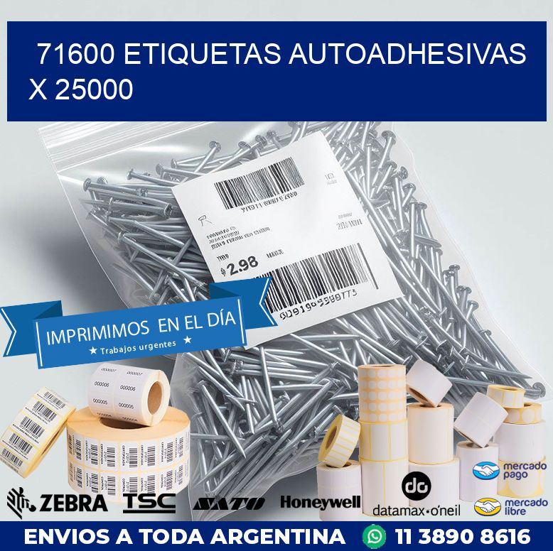 71600 ETIQUETAS AUTOADHESIVAS X 25000