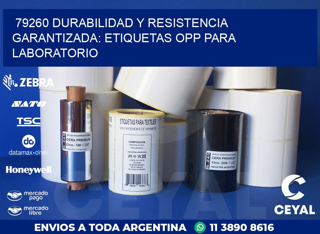 79260 DURABILIDAD Y RESISTENCIA GARANTIZADA: ETIQUETAS OPP PARA LABORATORIO