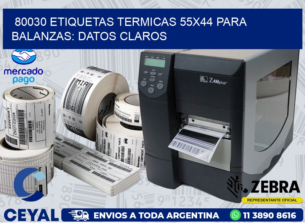 80030 ETIQUETAS TERMICAS 55X44 PARA BALANZAS: DATOS CLAROS