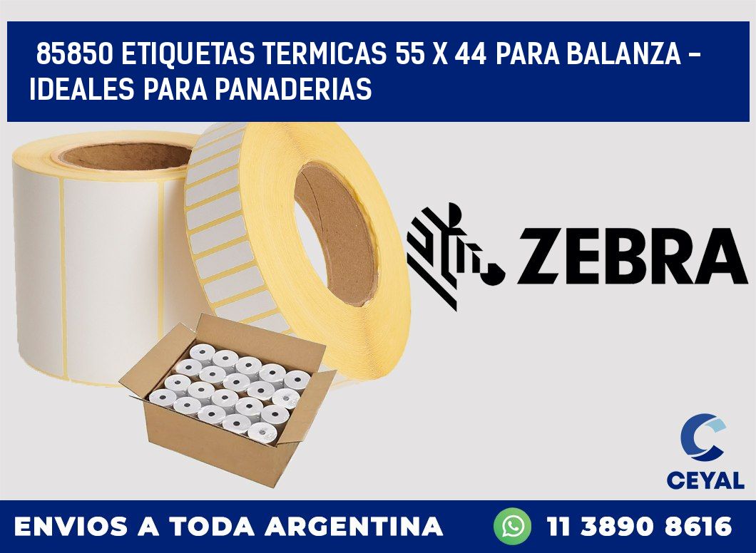 85850 ETIQUETAS TERMICAS 55 X 44 PARA BALANZA - IDEALES PARA PANADERIAS