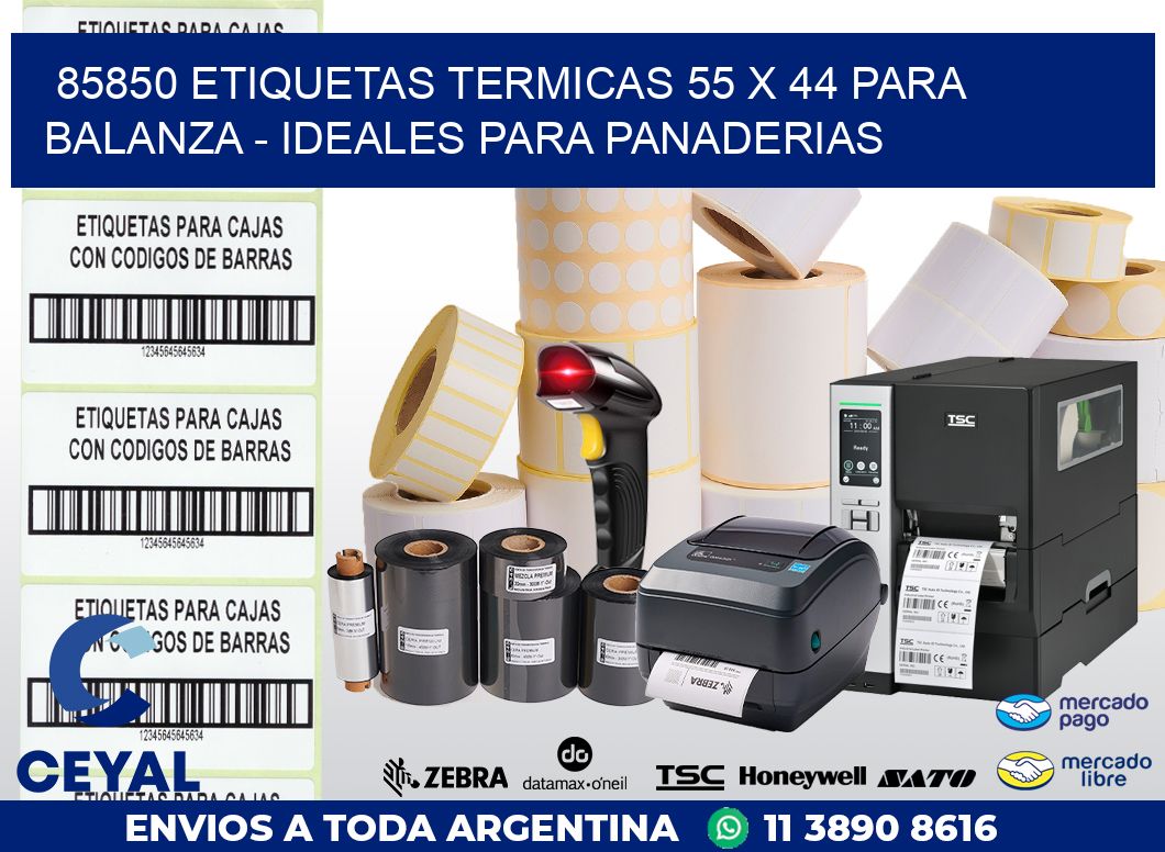 85850 ETIQUETAS TERMICAS 55 X 44 PARA BALANZA – IDEALES PARA PANADERIAS