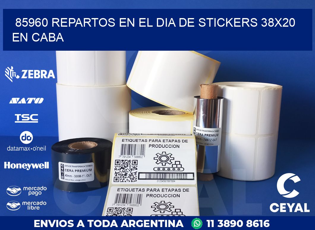 85960 REPARTOS EN EL DIA DE STICKERS 38X20 EN CABA