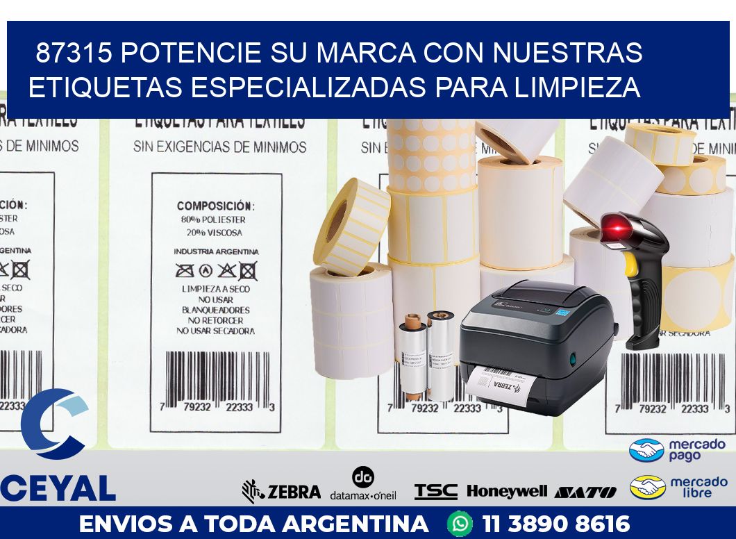 87315 POTENCIE SU MARCA CON NUESTRAS ETIQUETAS ESPECIALIZADAS PARA LIMPIEZA
