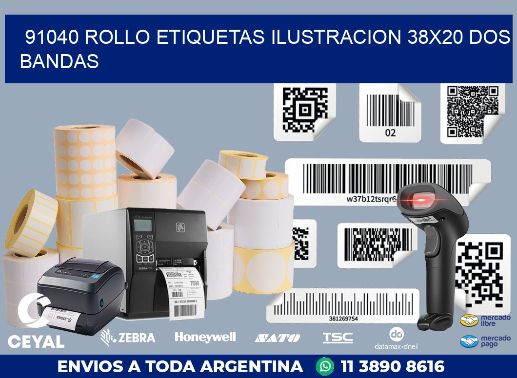 91040 ROLLO ETIQUETAS ILUSTRACION 38X20 DOS BANDAS