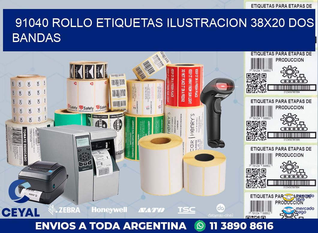 91040 ROLLO ETIQUETAS ILUSTRACION 38X20 DOS BANDAS
