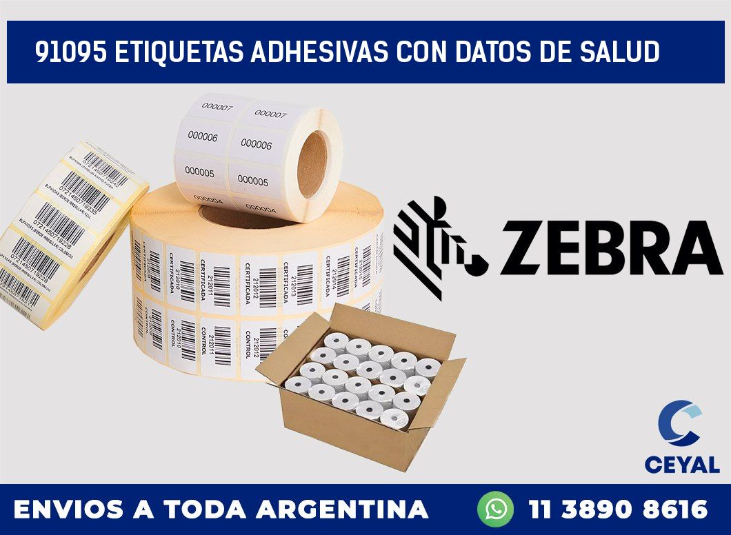 91095 ETIQUETAS ADHESIVAS CON DATOS DE SALUD