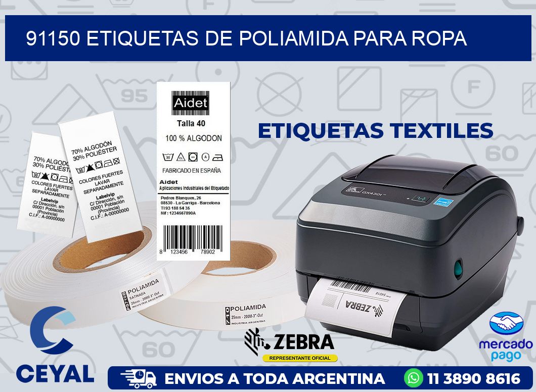 91150 ETIQUETAS DE POLIAMIDA PARA ROPA