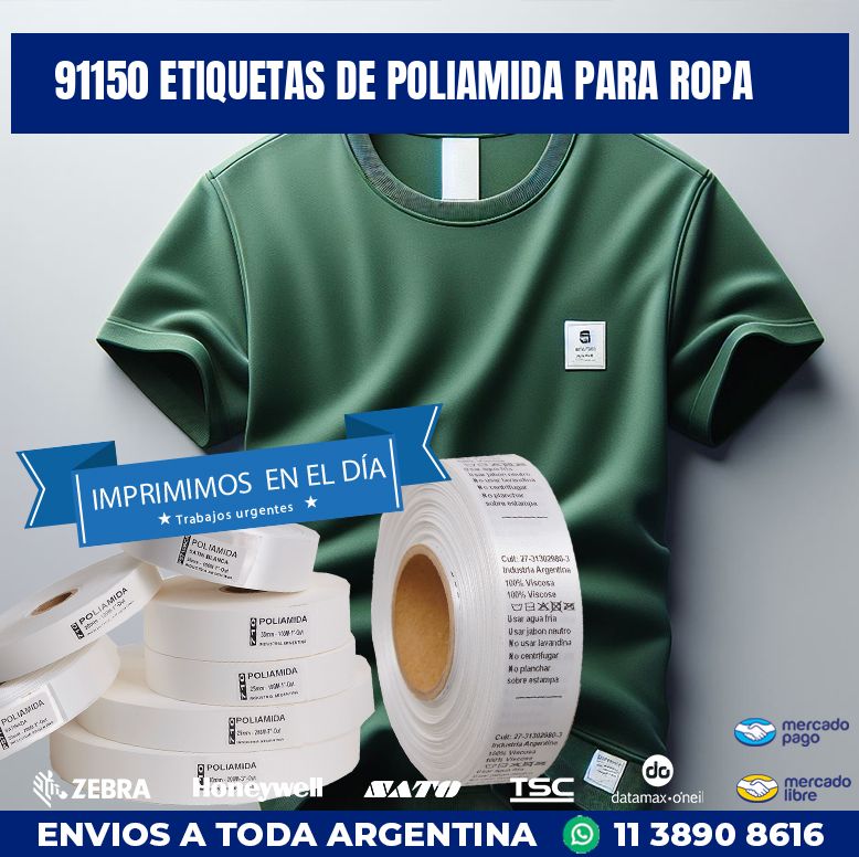 91150 ETIQUETAS DE POLIAMIDA PARA ROPA