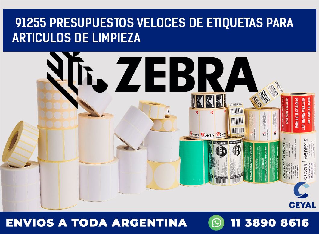 91255 PRESUPUESTOS VELOCES DE ETIQUETAS PARA ARTICULOS DE LIMPIEZA