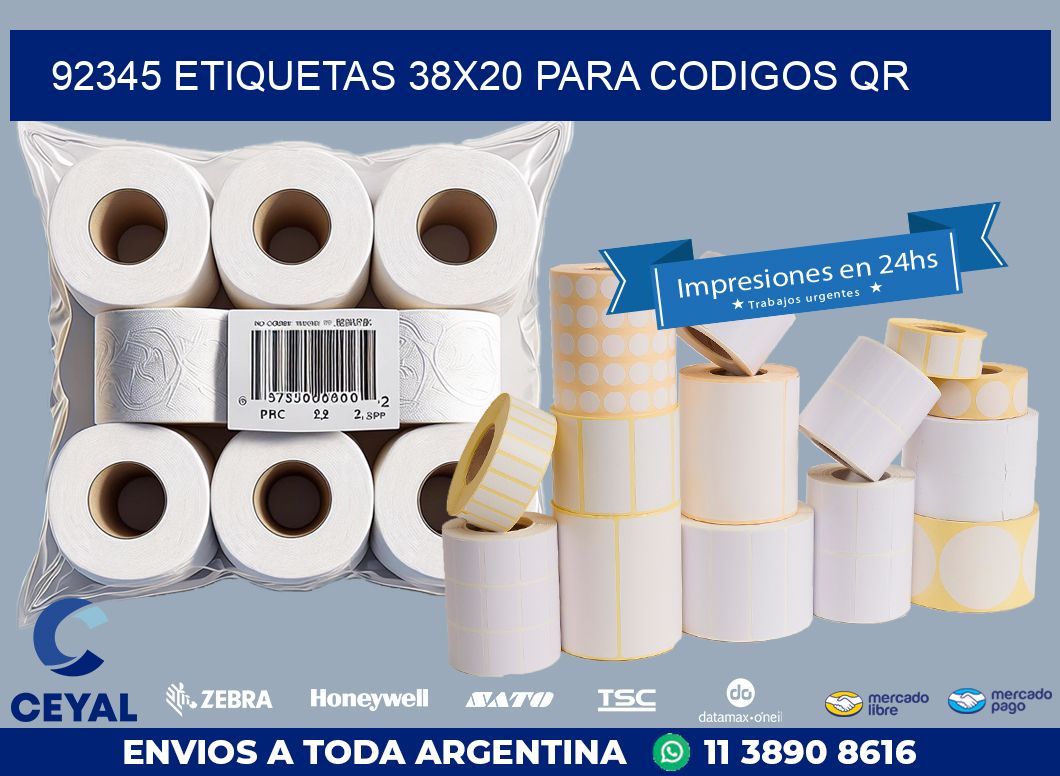 92345 ETIQUETAS 38X20 PARA CODIGOS QR