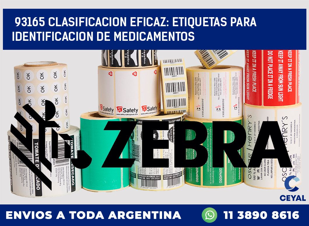 93165 CLASIFICACION EFICAZ: ETIQUETAS PARA IDENTIFICACION DE MEDICAMENTOS