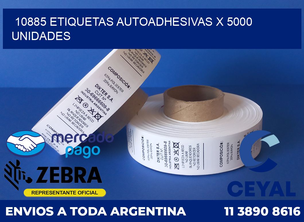 10885 ETIQUETAS AUTOADHESIVAS X 5000 UNIDADES