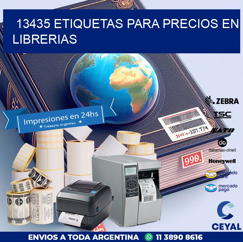 13435 ETIQUETAS PARA PRECIOS EN LIBRERIAS