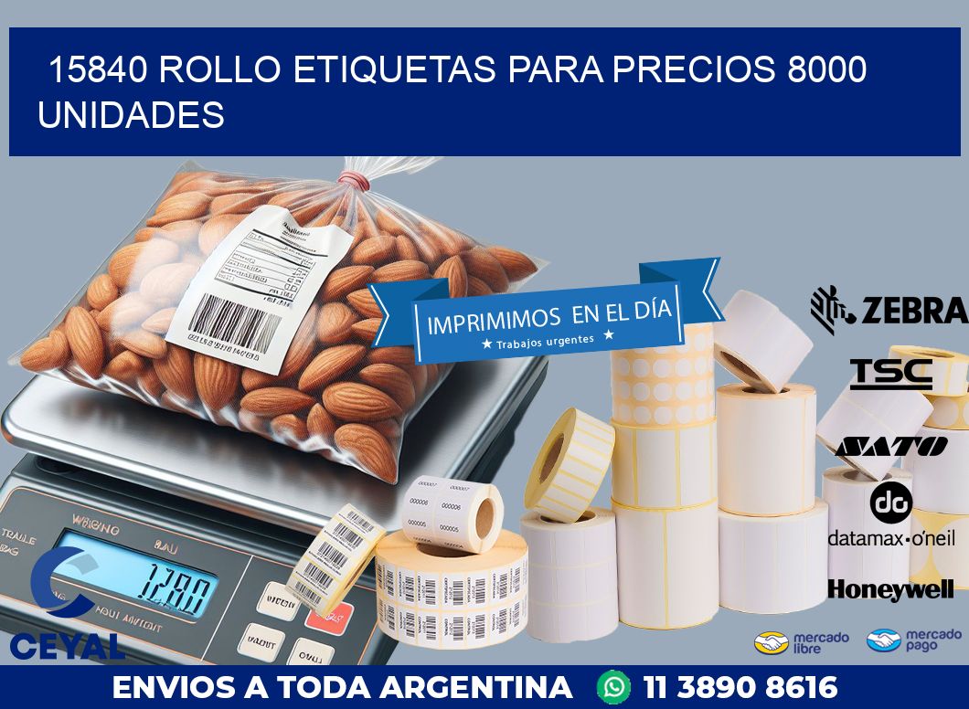15840 ROLLO ETIQUETAS PARA PRECIOS 8000 UNIDADES