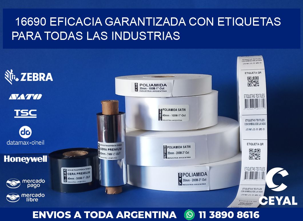 16690 EFICACIA GARANTIZADA CON ETIQUETAS PARA TODAS LAS INDUSTRIAS