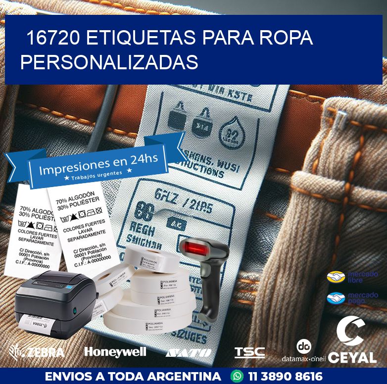 16720 ETIQUETAS PARA ROPA PERSONALIZADAS