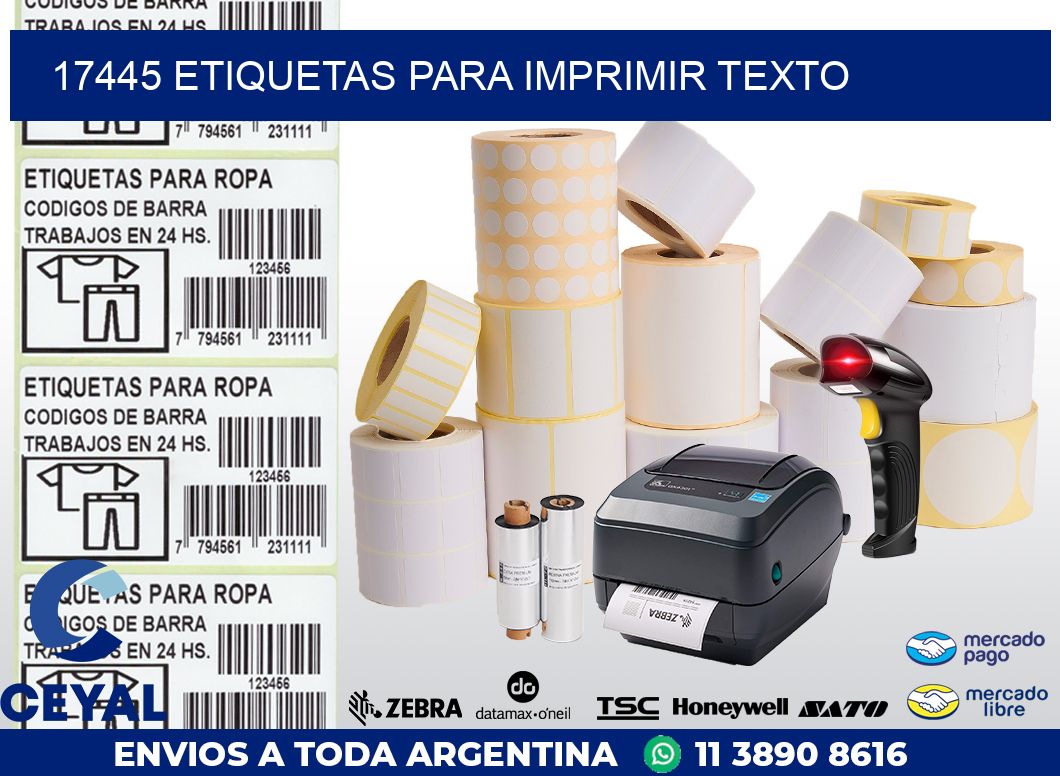 17445 ETIQUETAS PARA IMPRIMIR TEXTO