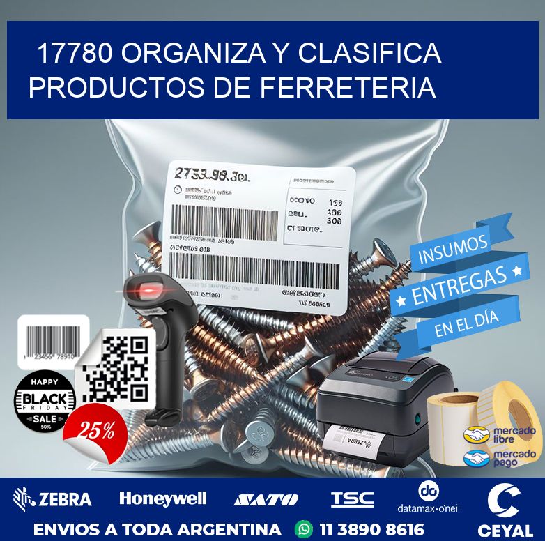 17780 ORGANIZA Y CLASIFICA PRODUCTOS DE FERRETERIA