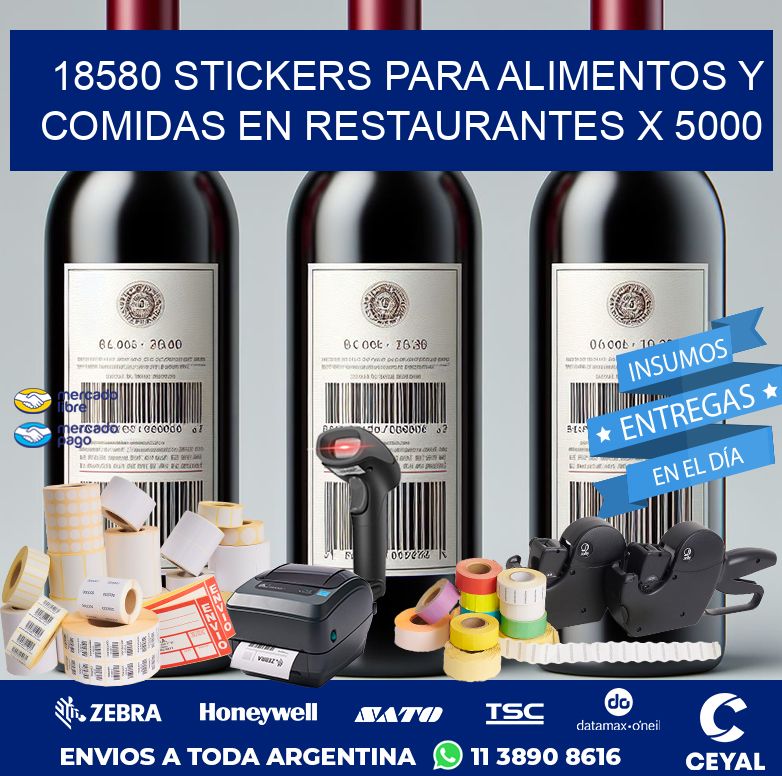 18580 STICKERS PARA ALIMENTOS Y COMIDAS EN RESTAURANTES X 5000