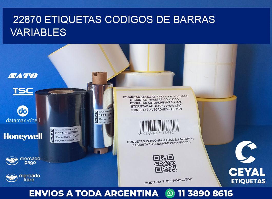 22870 ETIQUETAS CODIGOS DE BARRAS VARIABLES