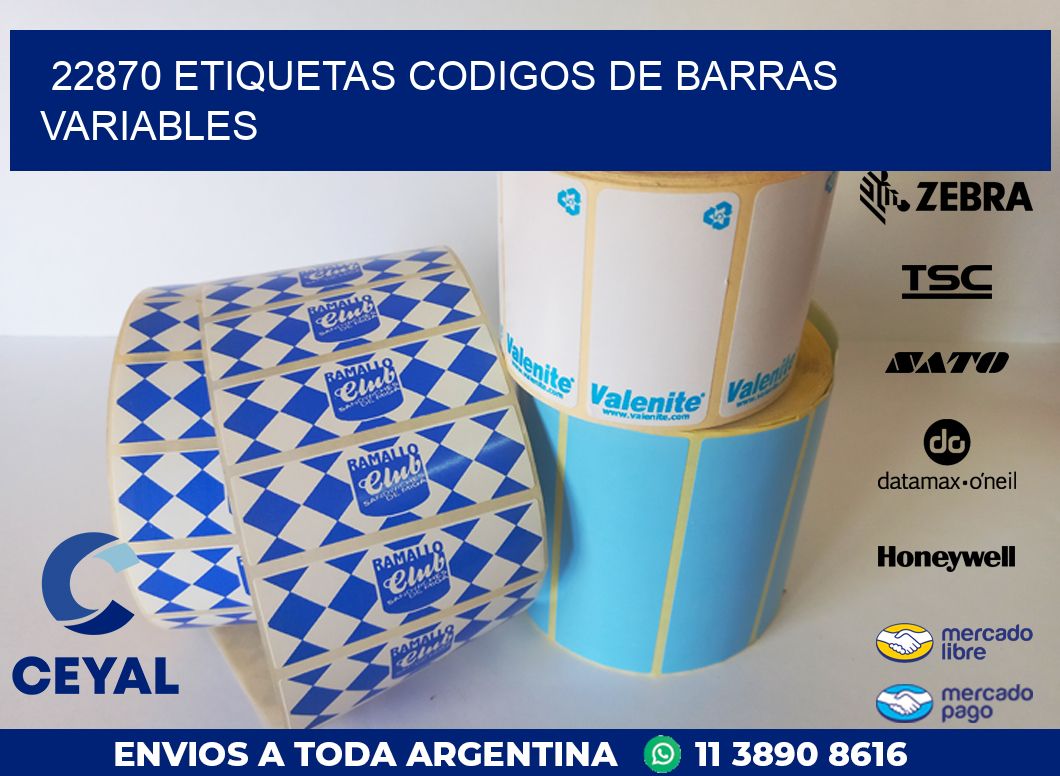 22870 ETIQUETAS CODIGOS DE BARRAS VARIABLES