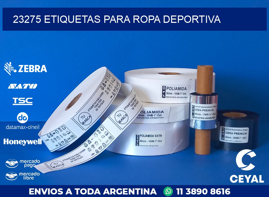23275 ETIQUETAS PARA ROPA DEPORTIVA