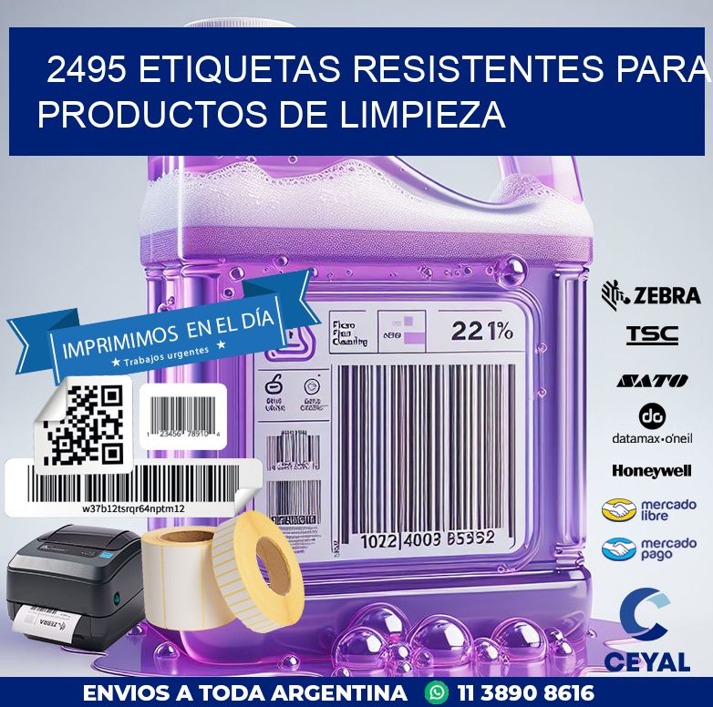 2495 ETIQUETAS RESISTENTES PARA PRODUCTOS DE LIMPIEZA