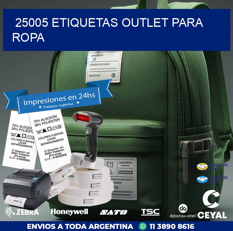 25005 ETIQUETAS OUTLET PARA ROPA