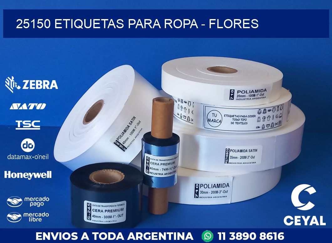 25150 ETIQUETAS PARA ROPA - FLORES