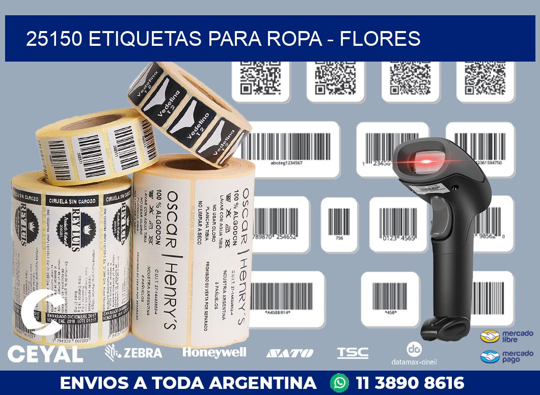 25150 ETIQUETAS PARA ROPA - FLORES