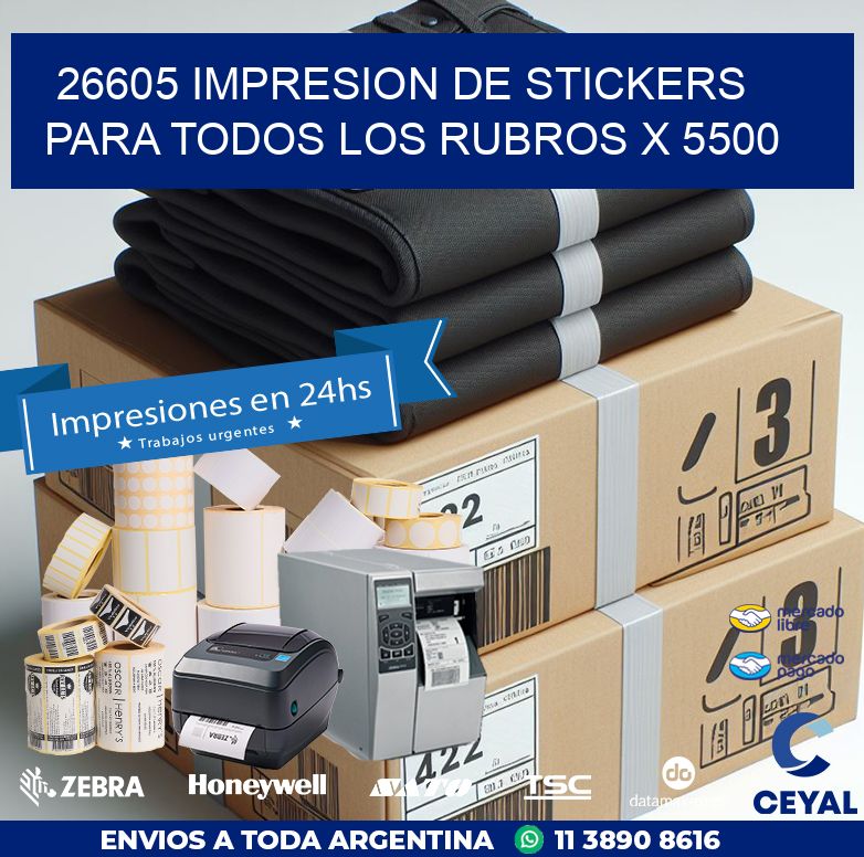 26605 IMPRESION DE STICKERS PARA TODOS LOS RUBROS X 5500