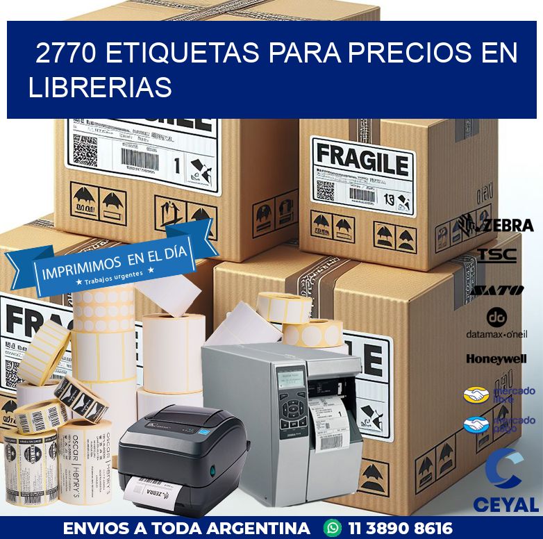 2770 ETIQUETAS PARA PRECIOS EN LIBRERIAS