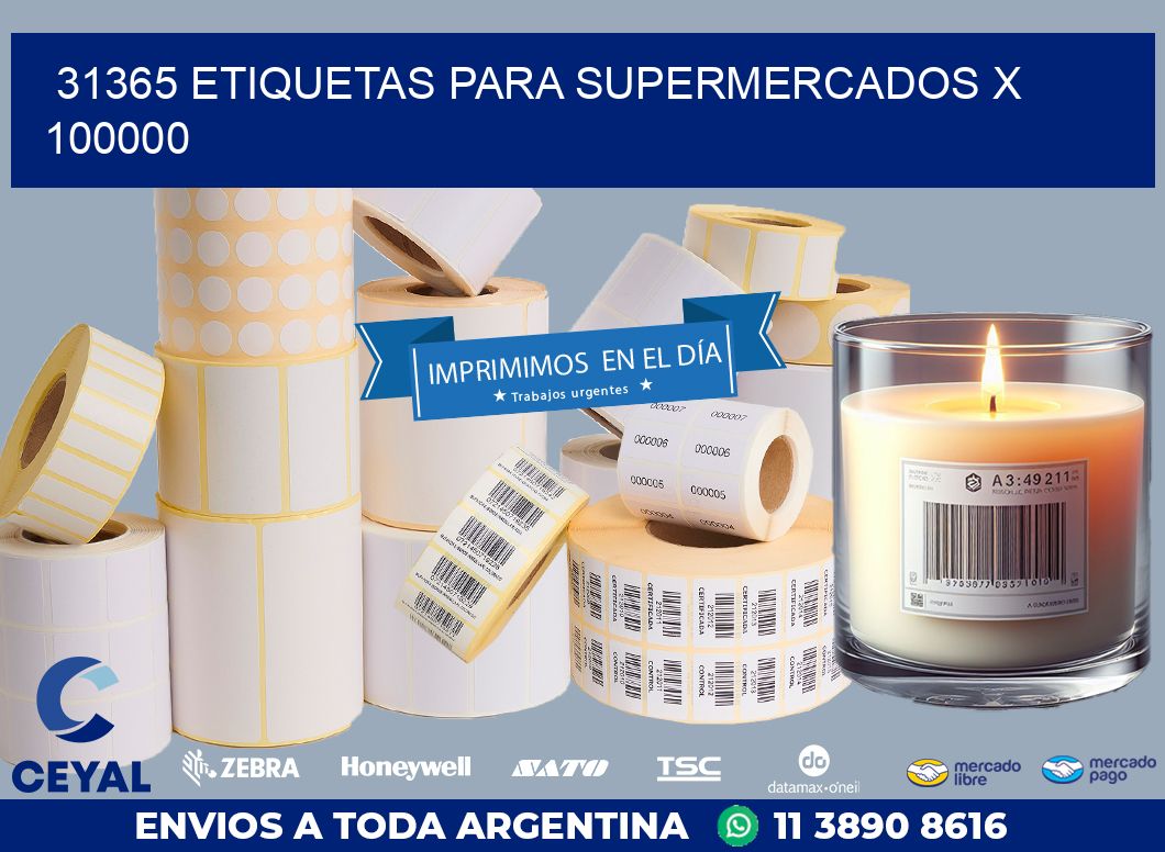 31365 ETIQUETAS PARA SUPERMERCADOS X 100000
