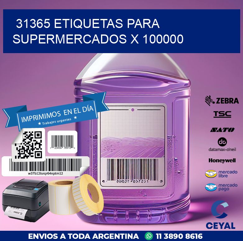 31365 ETIQUETAS PARA SUPERMERCADOS X 100000