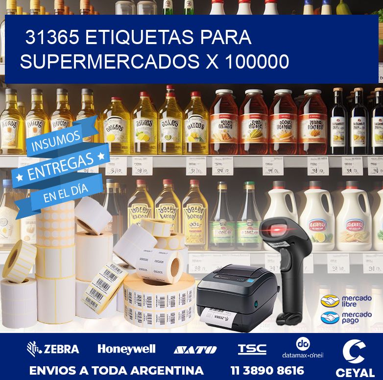 31365 ETIQUETAS PARA SUPERMERCADOS X 100000