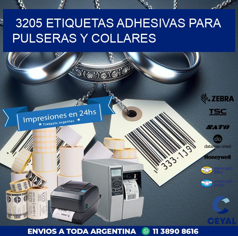 3205 ETIQUETAS ADHESIVAS PARA PULSERAS Y COLLARES