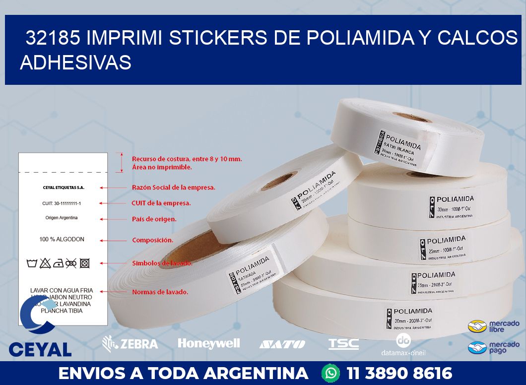 32185 IMPRIMI STICKERS DE POLIAMIDA Y CALCOS ADHESIVAS