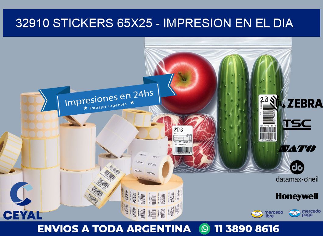32910 STICKERS 65x25 - IMPRESION EN EL DIA