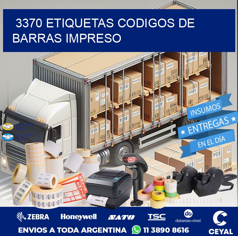 3370 ETIQUETAS CODIGOS DE BARRAS IMPRESO