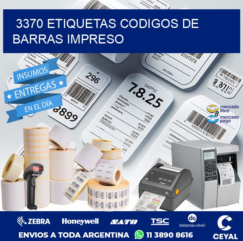 3370 ETIQUETAS CODIGOS DE BARRAS IMPRESO