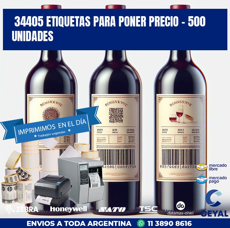 34405 ETIQUETAS PARA PONER PRECIO - 500 UNIDADES