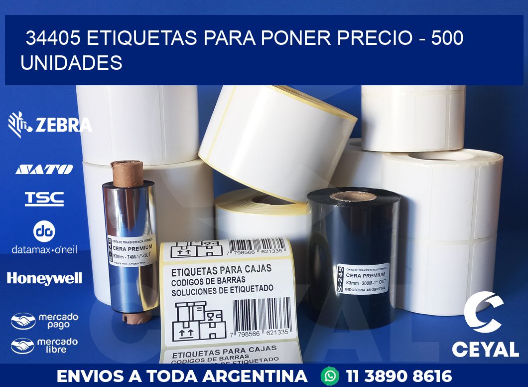34405 ETIQUETAS PARA PONER PRECIO - 500 UNIDADES