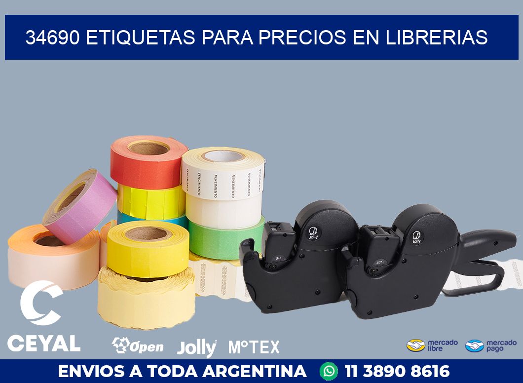 34690 ETIQUETAS PARA PRECIOS EN LIBRERIAS